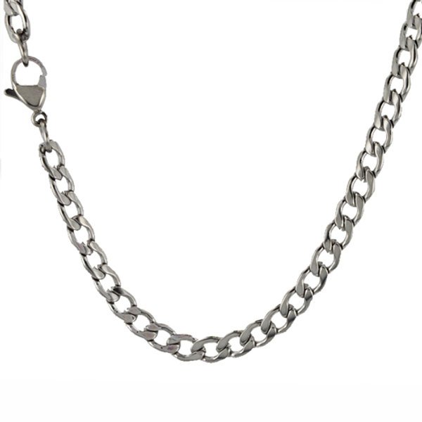 Stainless Steel Curb Chain Necklace for Men & Women – Hypoallergenic, Waterproof, Tarnish-Free Jewelry – Flat Cuban Link Chain in 3mm/5mm/7mm