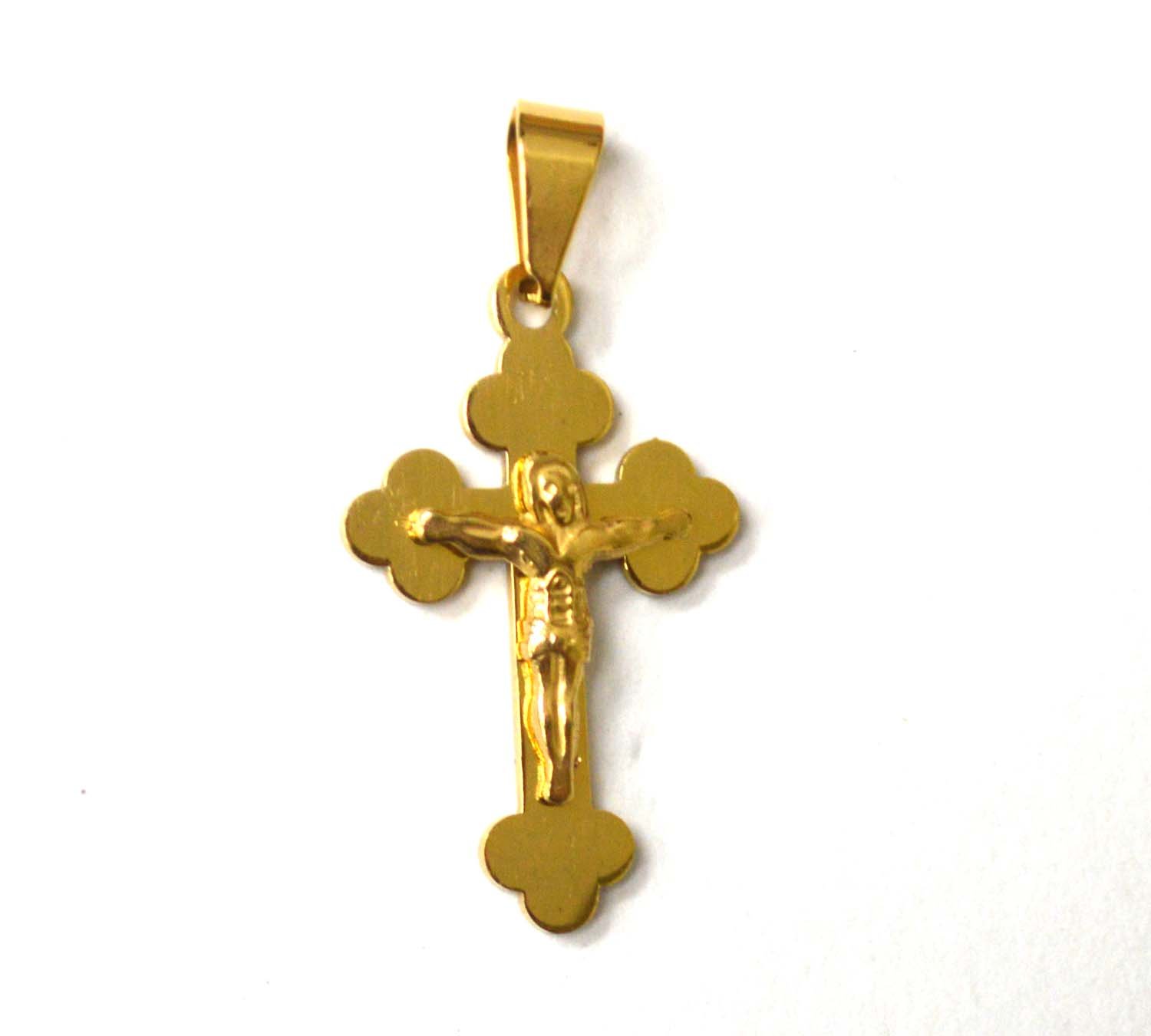 Crucifix Cross Gold IP Plated Pendant 86-2529G
