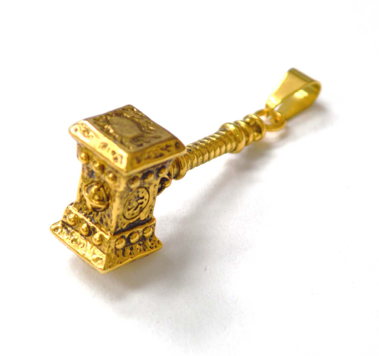 Thor's Hammer Gold IP Plated Pendant 86-2228G