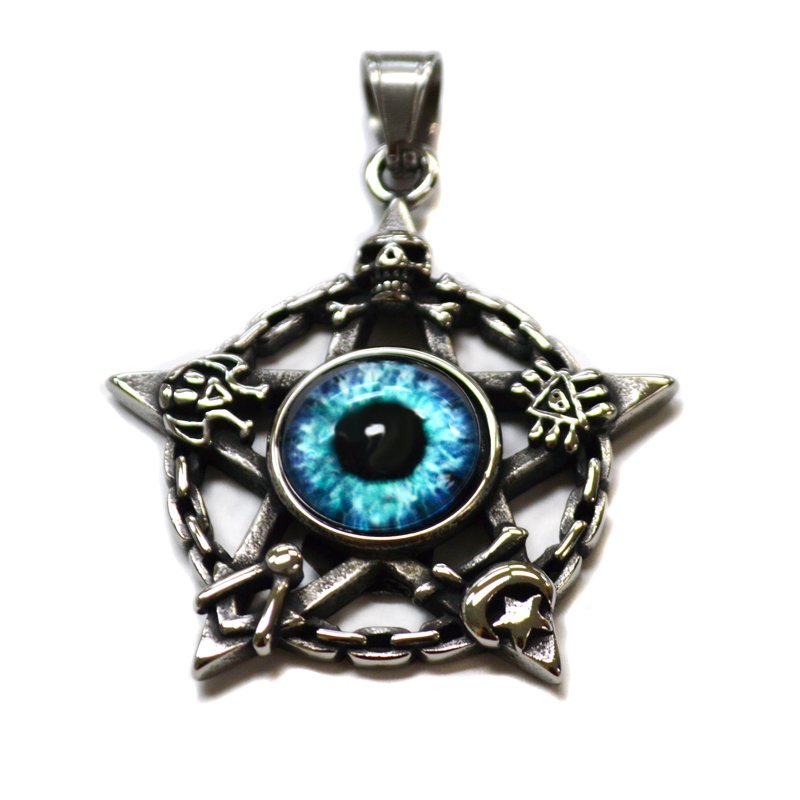PENTAGRAM WITH GREEN EYEBALL Pendant 86-1947