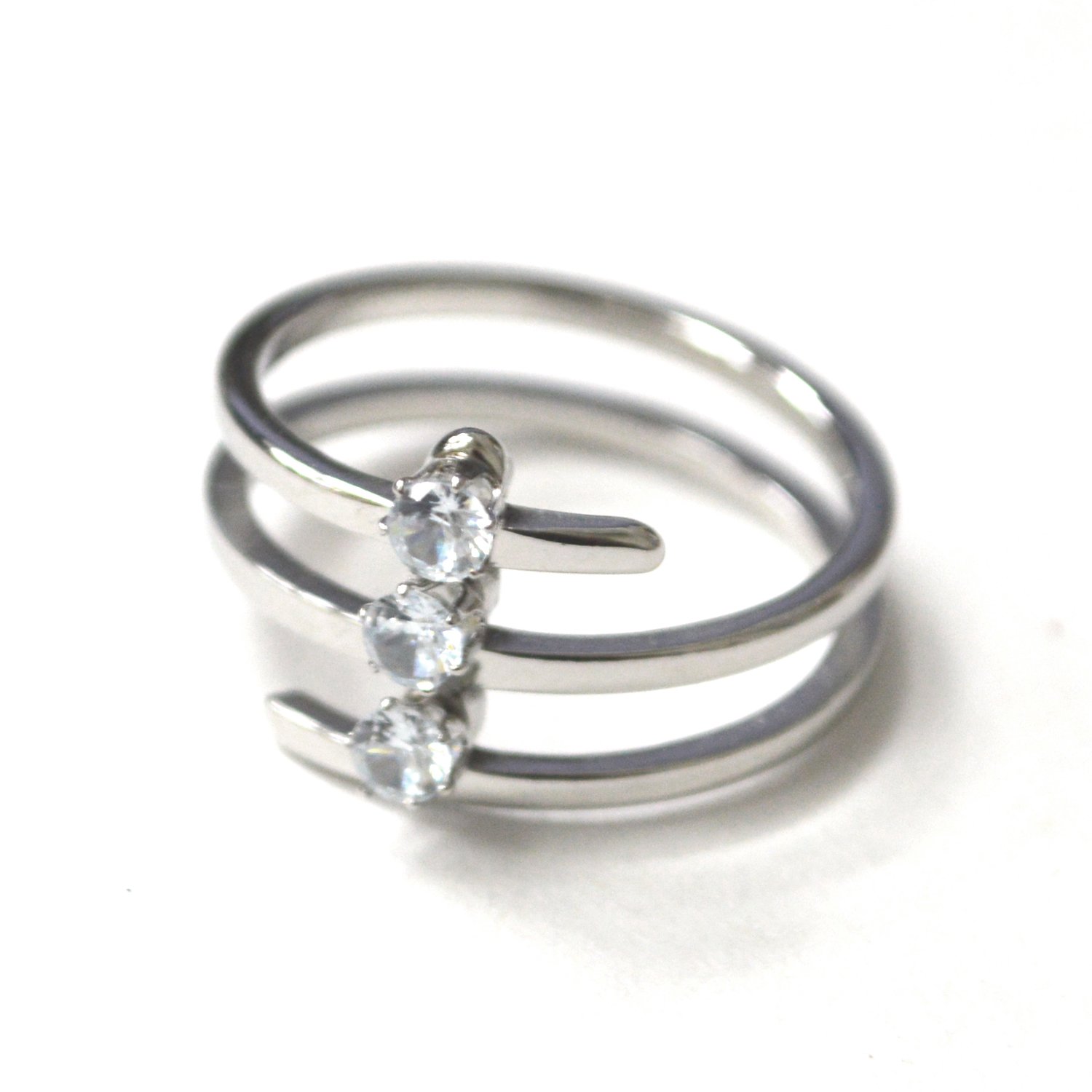 3 Stones Stainless Steel Ring 81-1712S