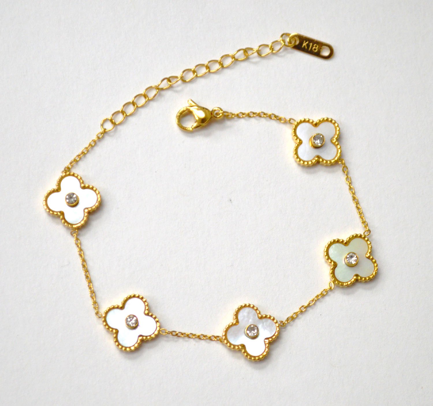 Designer Inspired Gold Plated Bracelet 84-1888G-MOP