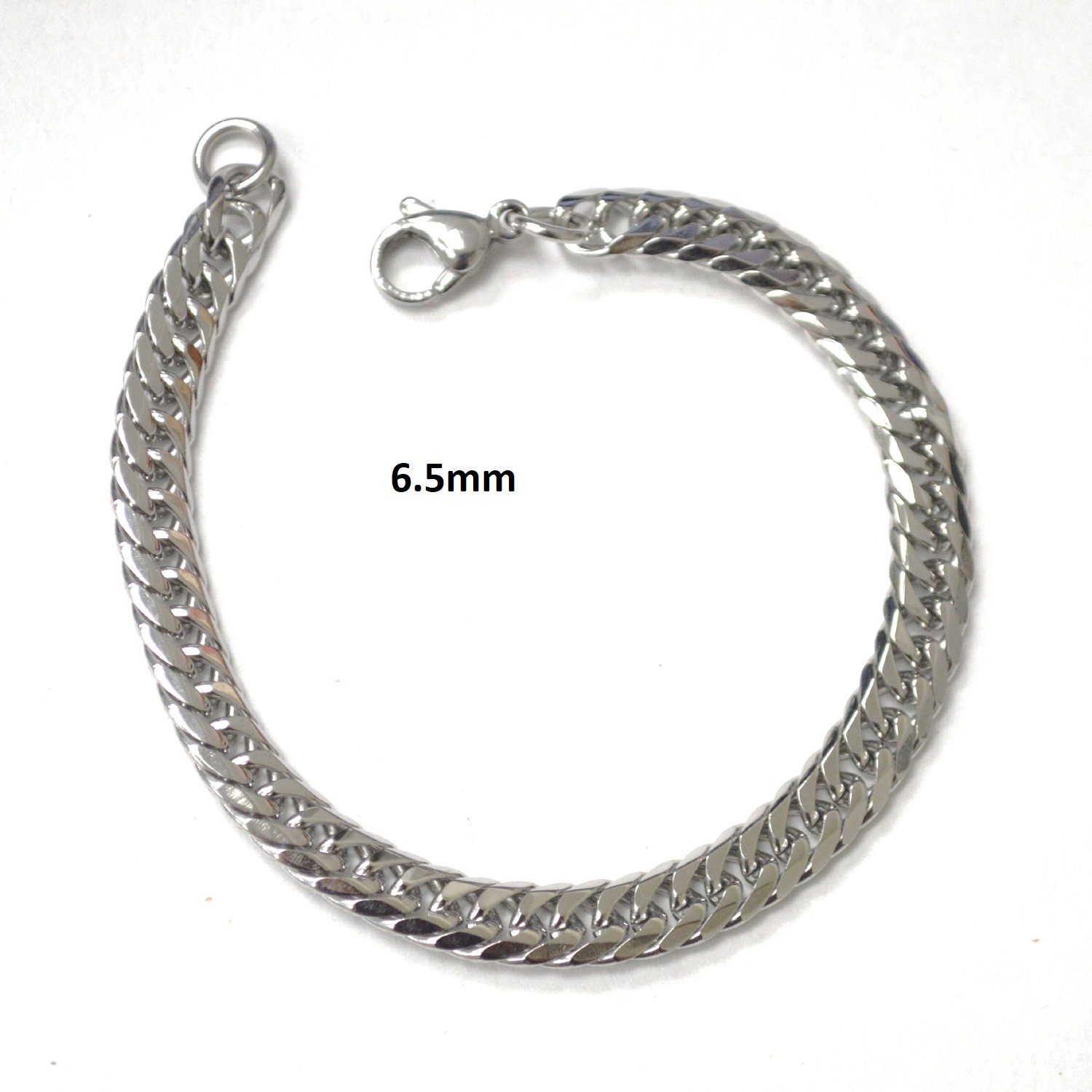 6.5mm ROMBO/GML Stainless Steel Bracelet 84-216S-6.5