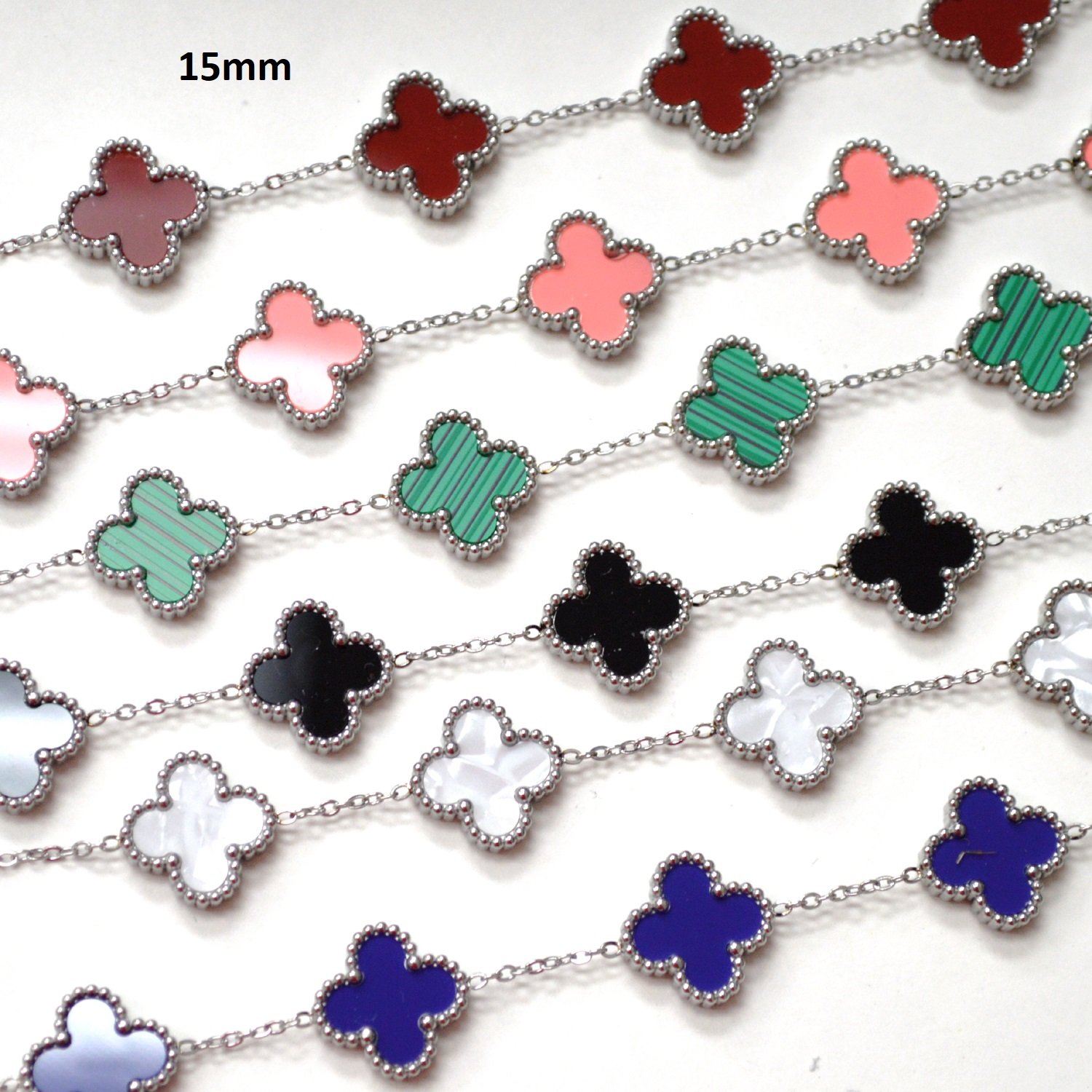 15mm Designers Inspired Stainless Steel Bracelets 84-1968S-15