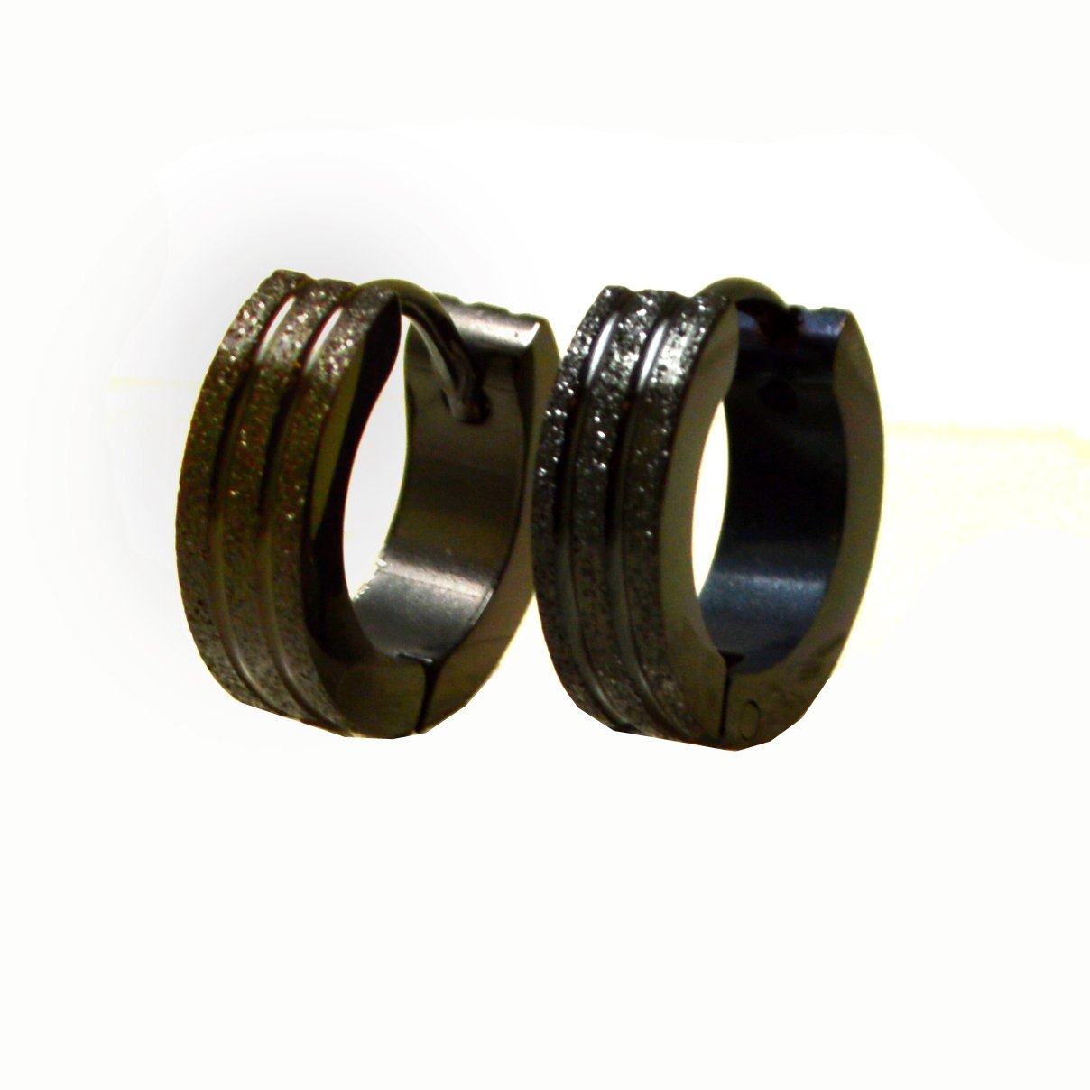 BLACK HUGGIE EARRINGS