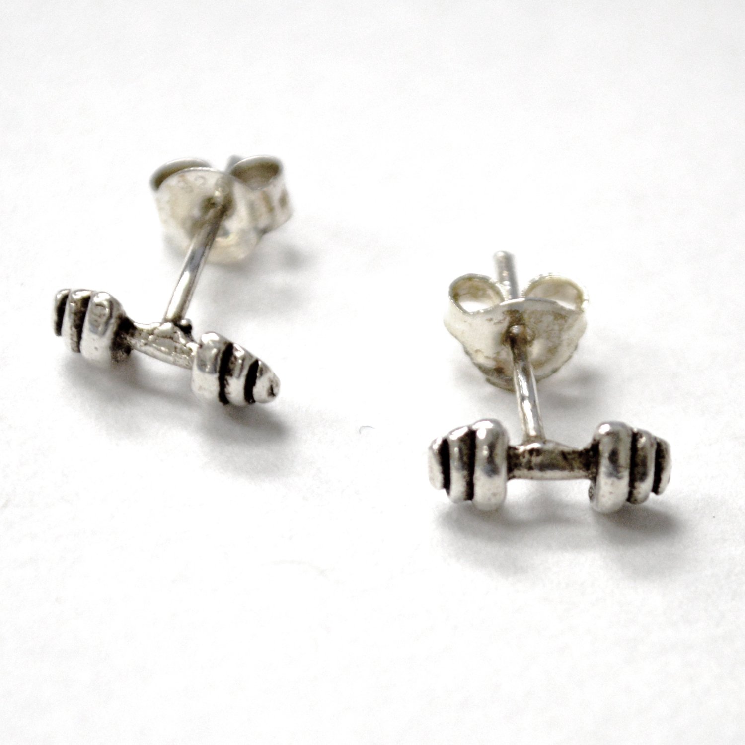 Barbell Stud Earring Sterling Silver 53-5300