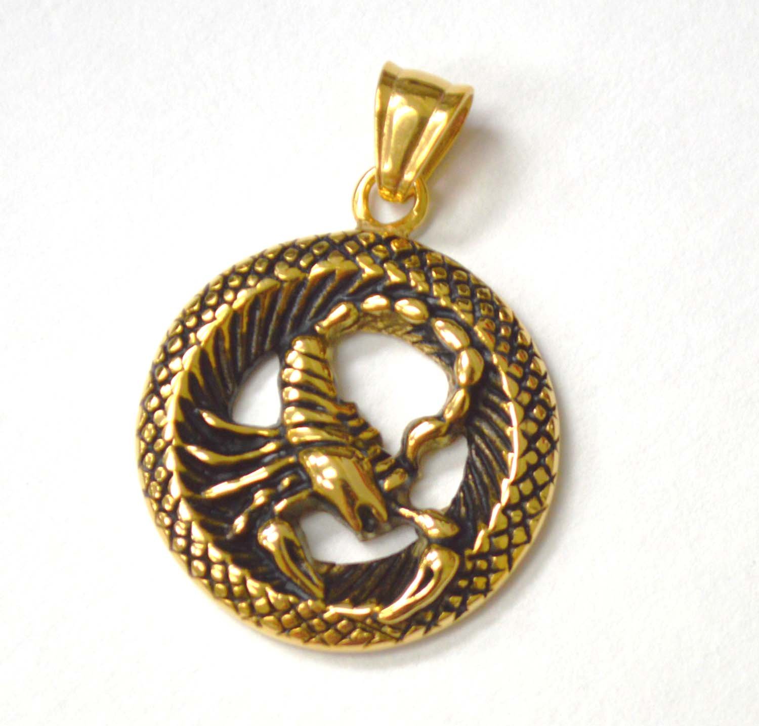 Zodiac Sign Gold Plated Pendant 86-2411G Scorpio
