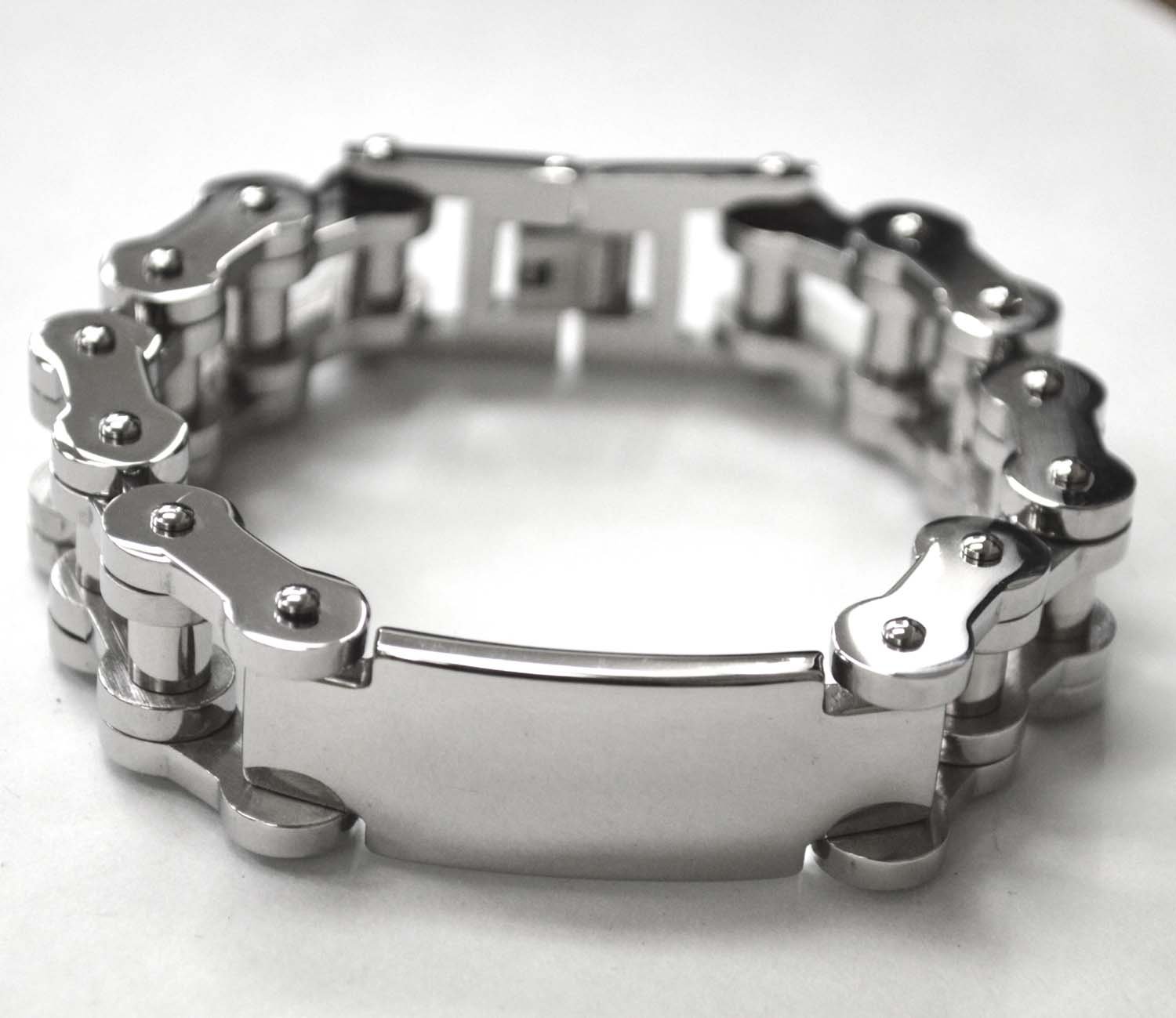20mm Bicycle Link ID Stainless Steel Bracelet 84-1471S