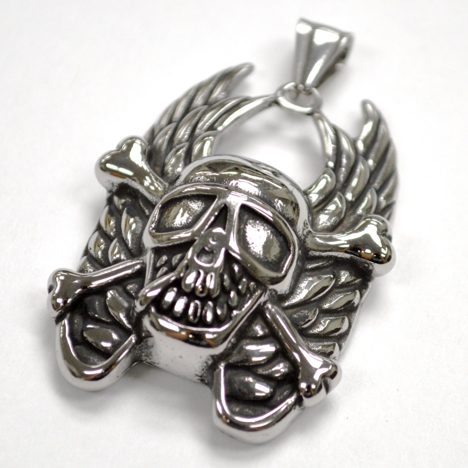 Cross Bone Motorcycle Skull Pendant 86-2431