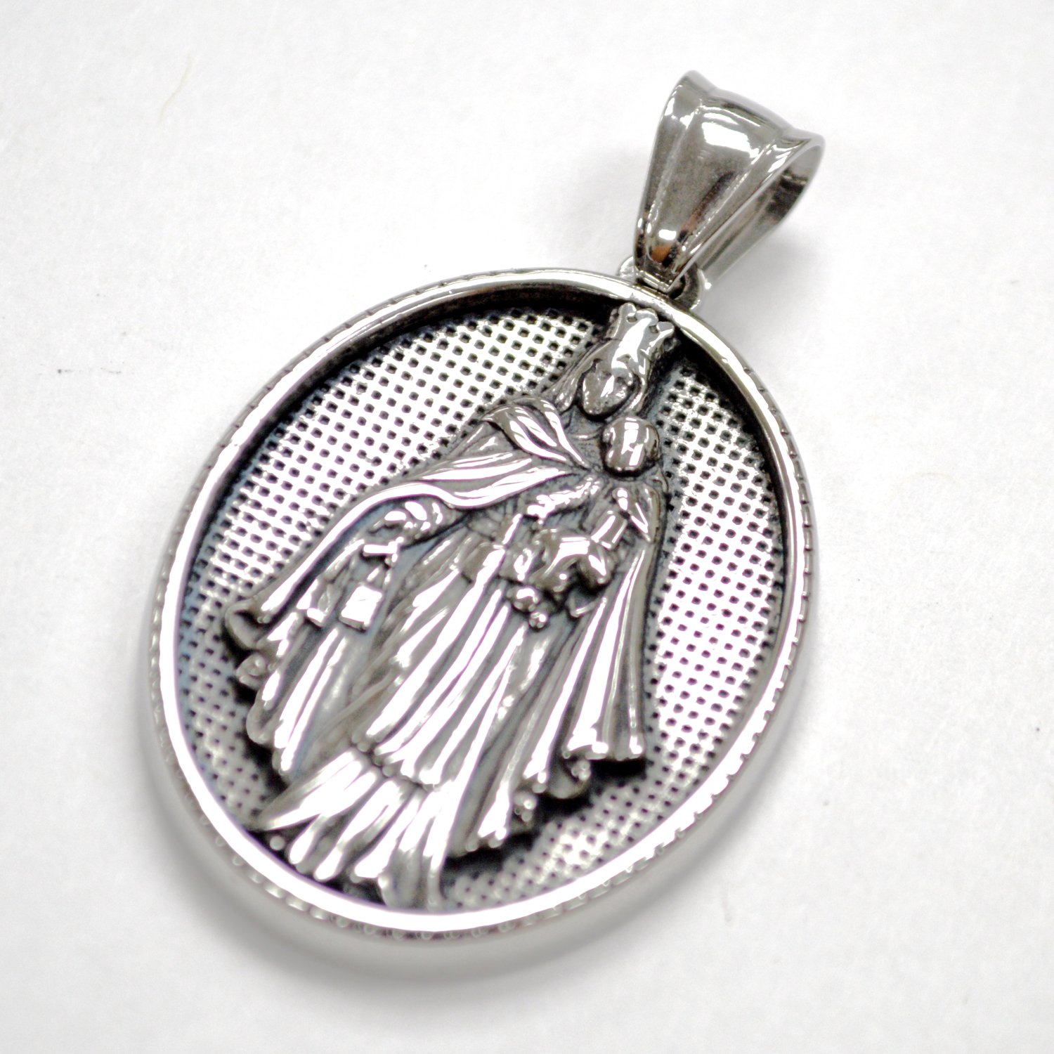Virgin Mary with Jesus Stainless Steel Pendant  86-2942