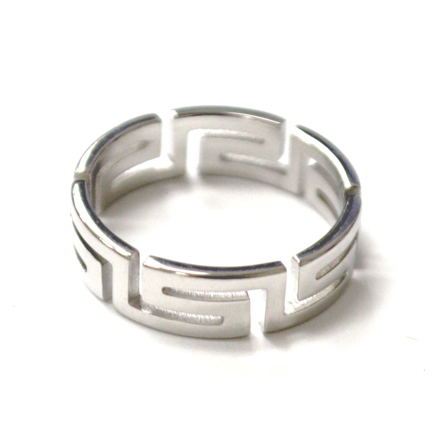 Greek Key Design Stainless Steel Ring 81-1823S