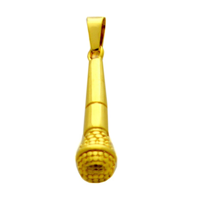 MICROPHONE Gold Plated Pendant 86-1757G-Sm