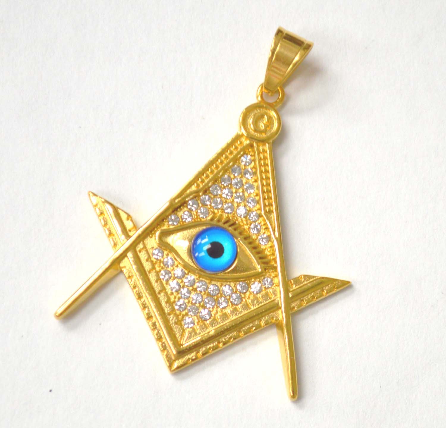 Masonic Eye Gold IP Plated Pendant 86-2599G