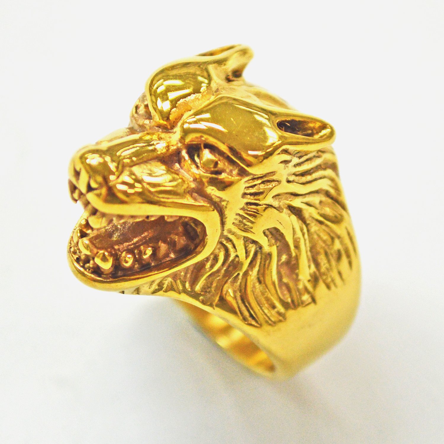 WOLF GOLD IP PLATE RING (17x25mm) 81-455GG