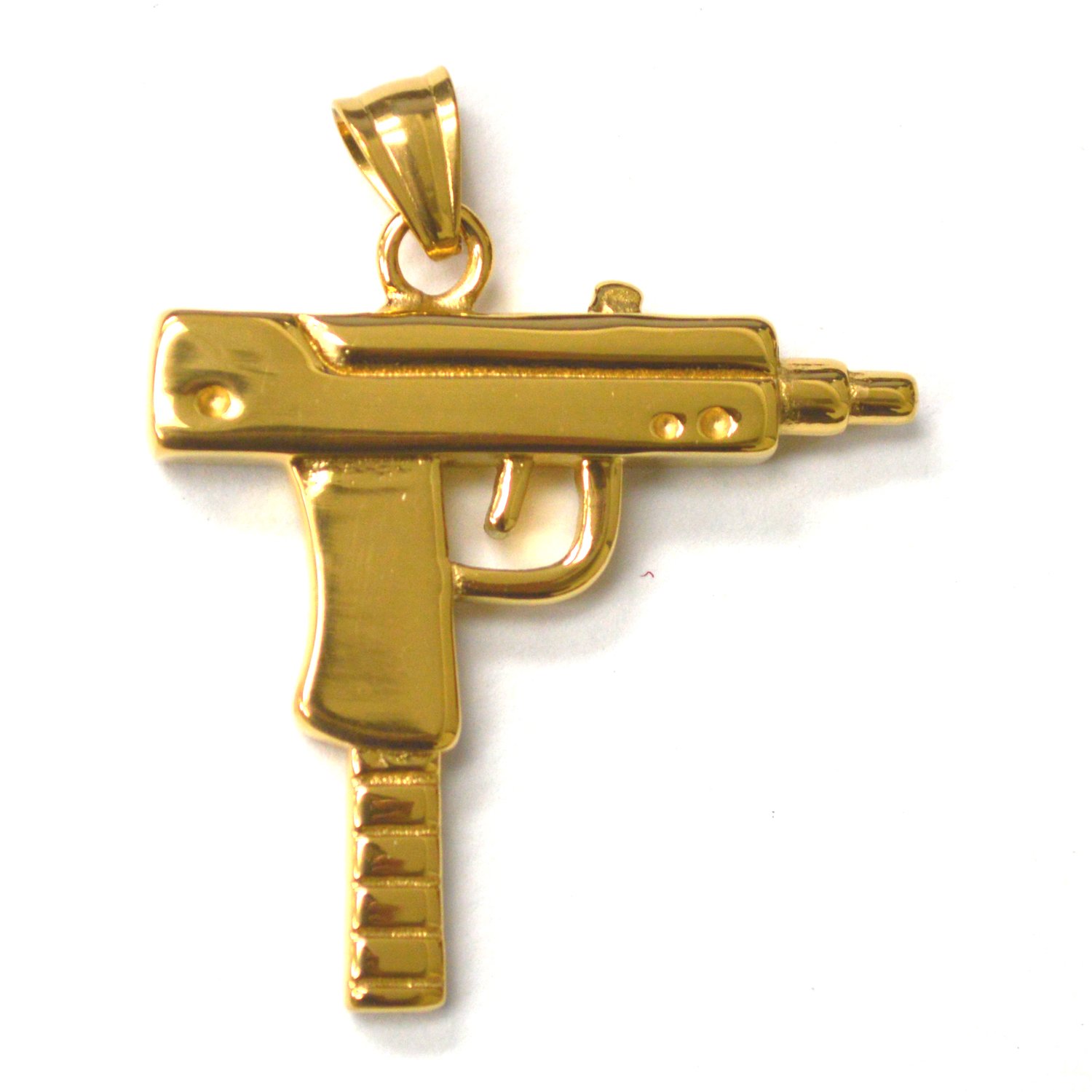 Uzi Gun Gold IP Plated Pendant  86-1866G