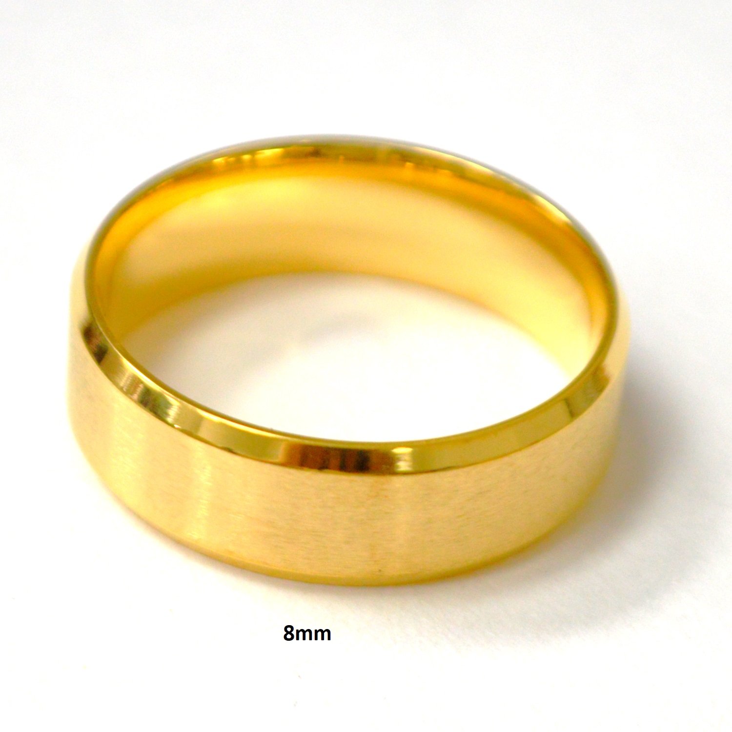 8mm Matte Finished Gold Plated Ring 81-239G-8