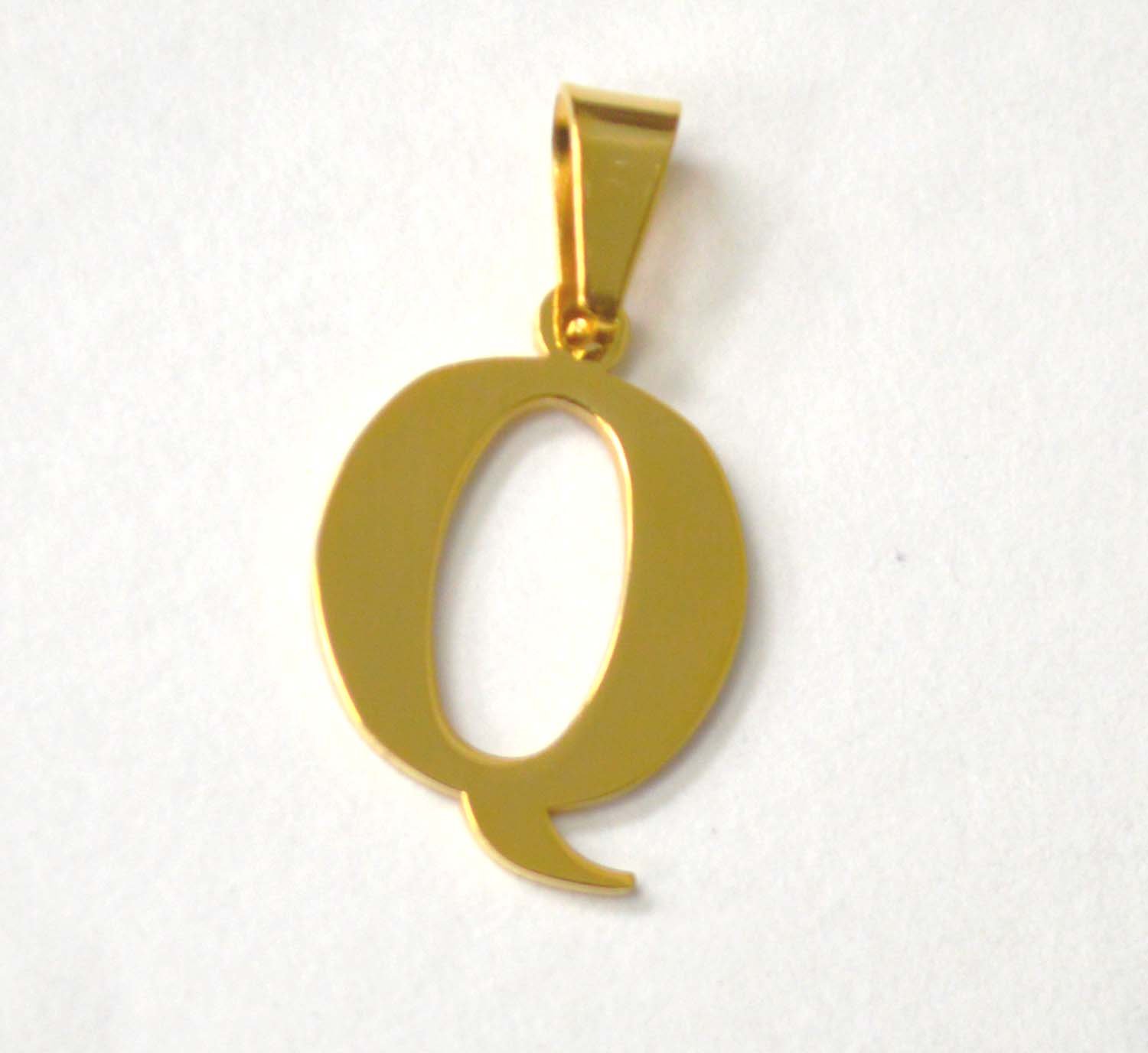 Q Initial Gold IP Plated Pendant 86-278G-Q