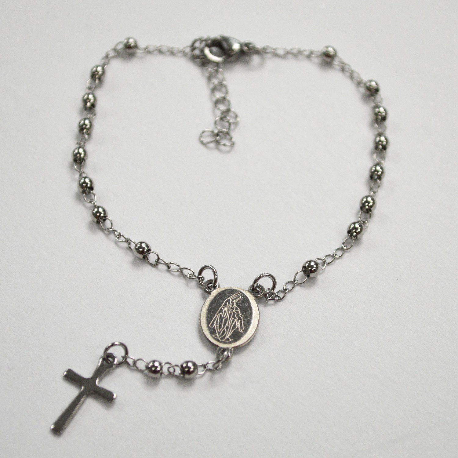 3mm Stainless Steel Rosary Bracelet 87-23S