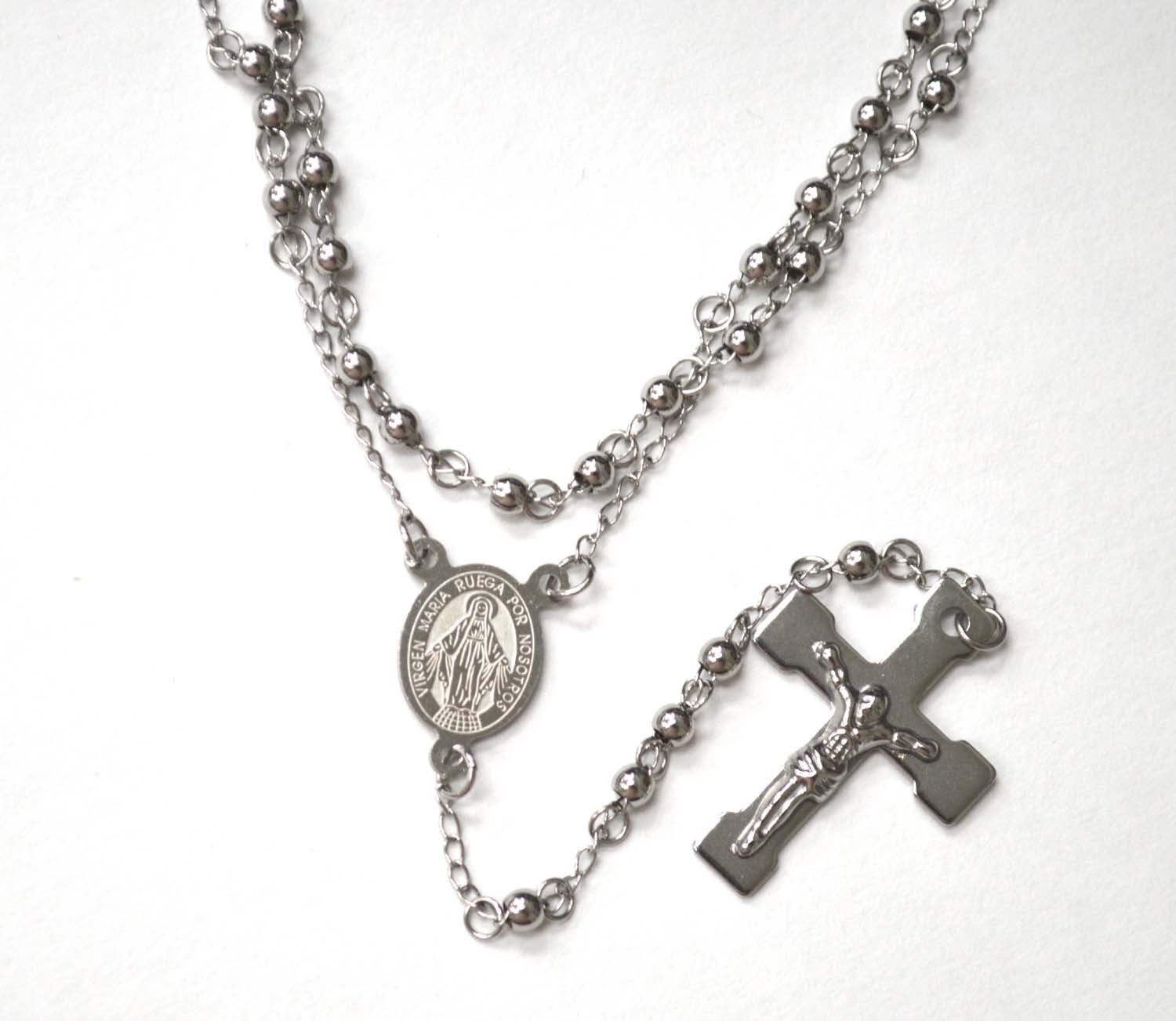 4mm Stainless Steel Rosary 87-28S