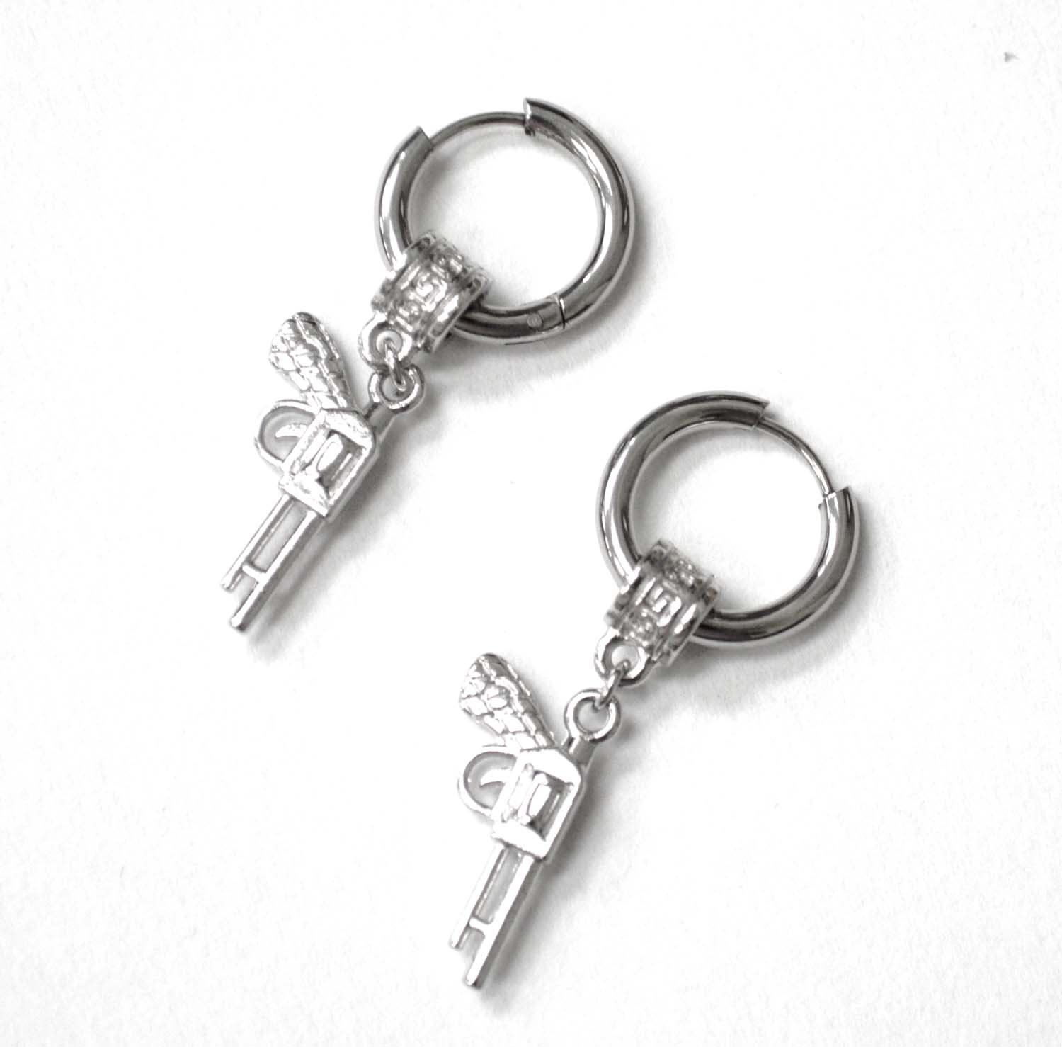Hoops Earring with Pistol Stainless Steel 83-835S
