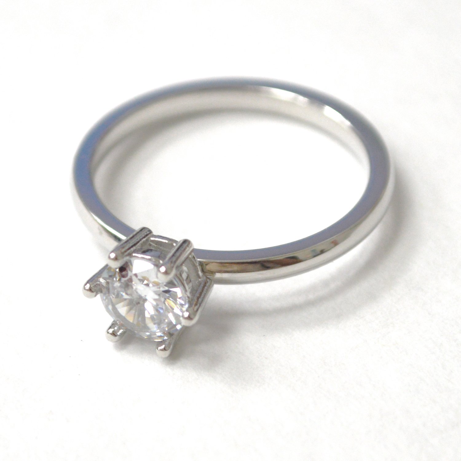 Solitaire Clear CZ Stainless Steel Ring 81-1768