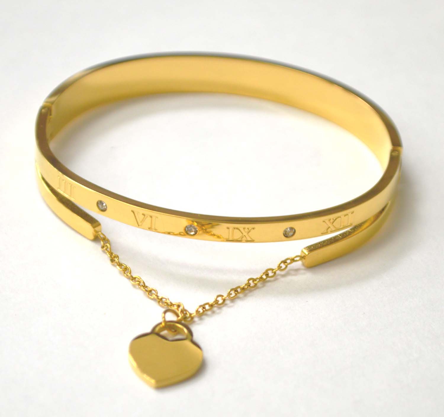 Designer Inspired Gold IP Plated Bangle 84-1850G