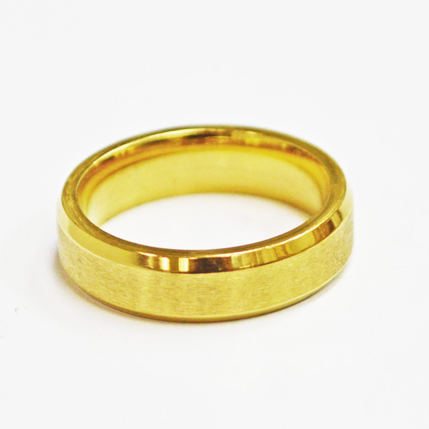 6mm Matte Finished Gold Plated Ring 81-239G-6