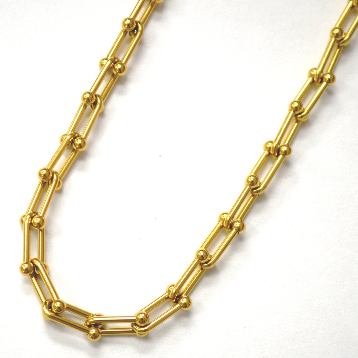 Designers Inspired U Link Gold IP Plated Chain Necklace 85-296G
