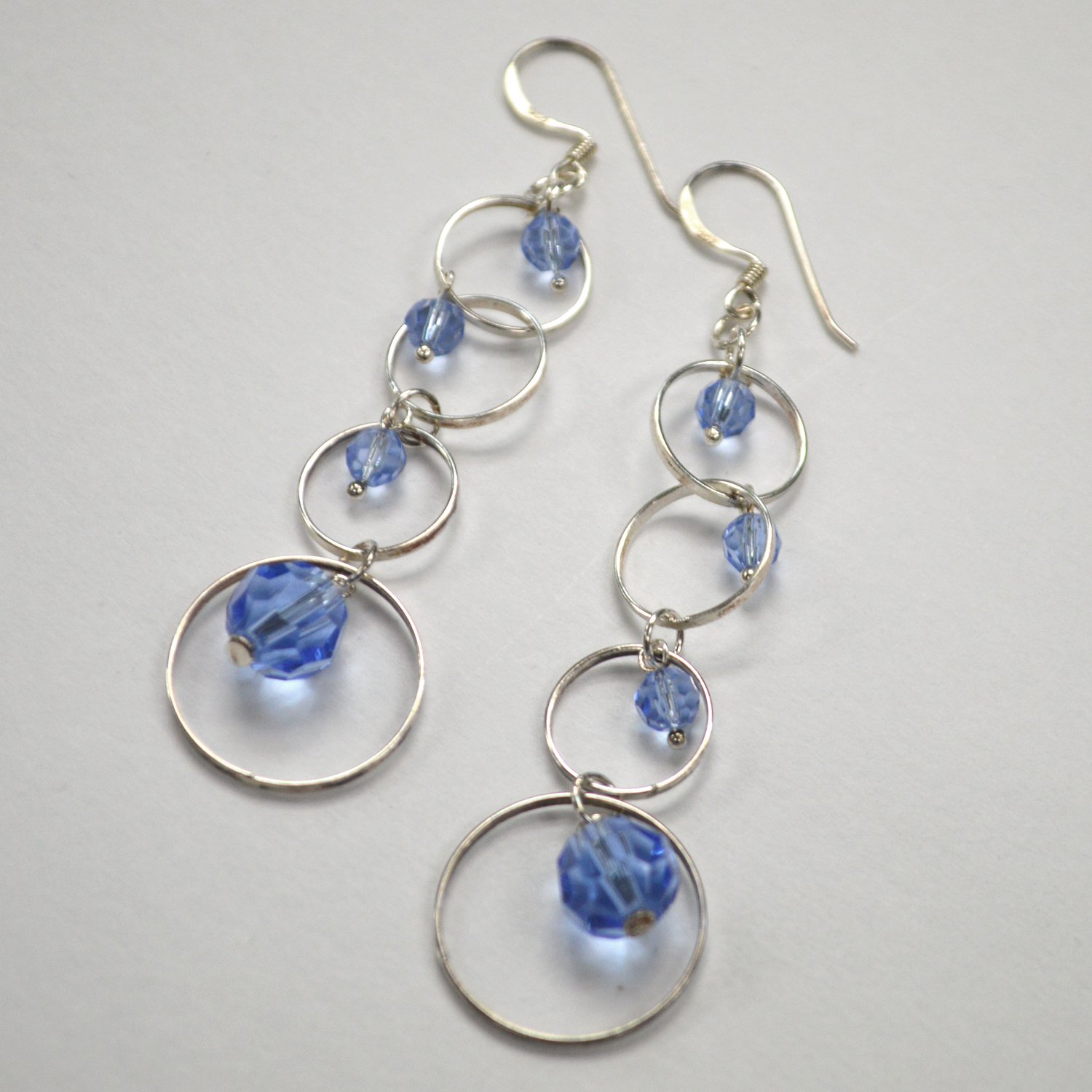 Crystal Stones Sterling Silver Earrings 53-4080-1