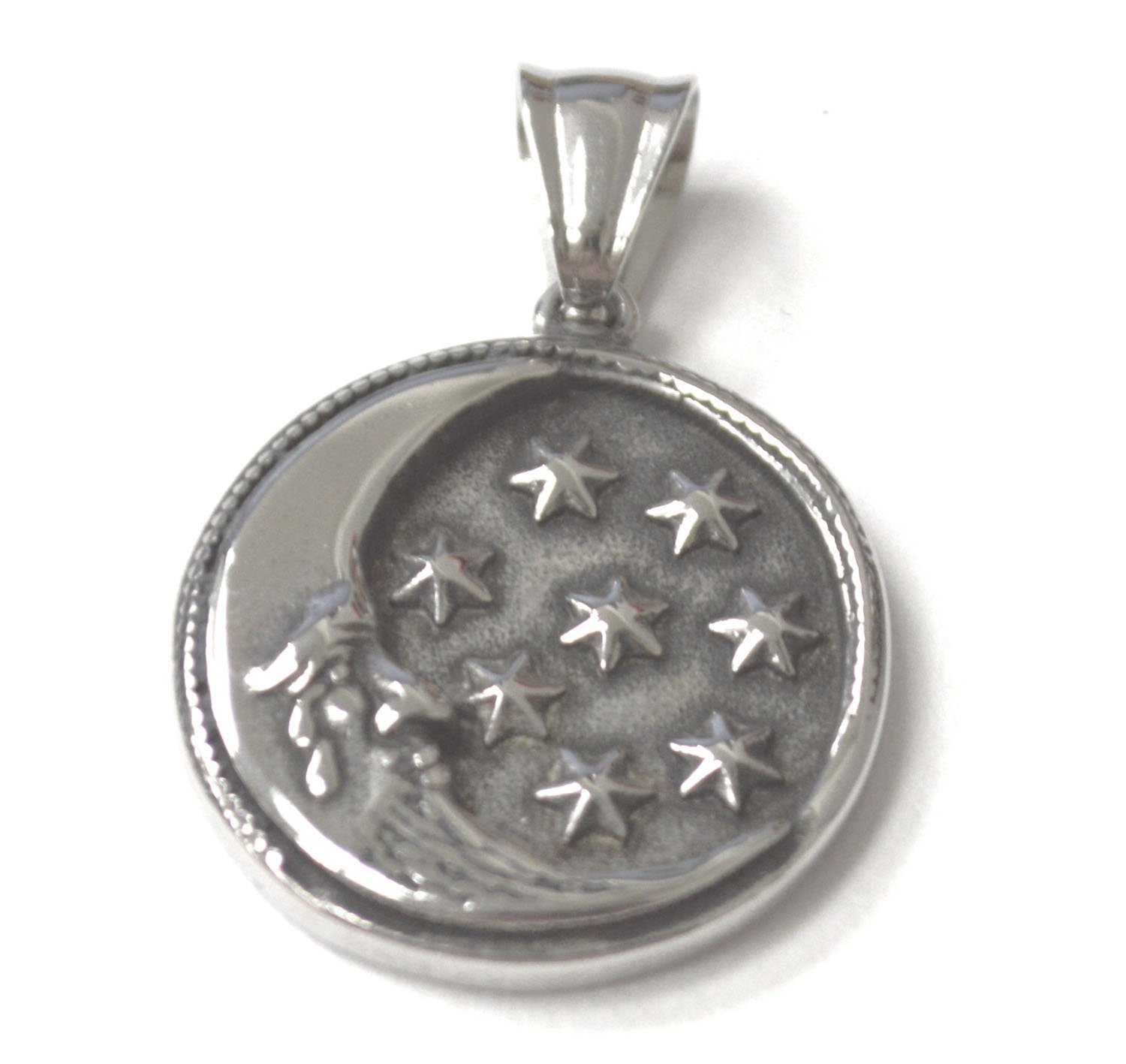 Moon and Star Stainless Steel Pendant 86-2846
