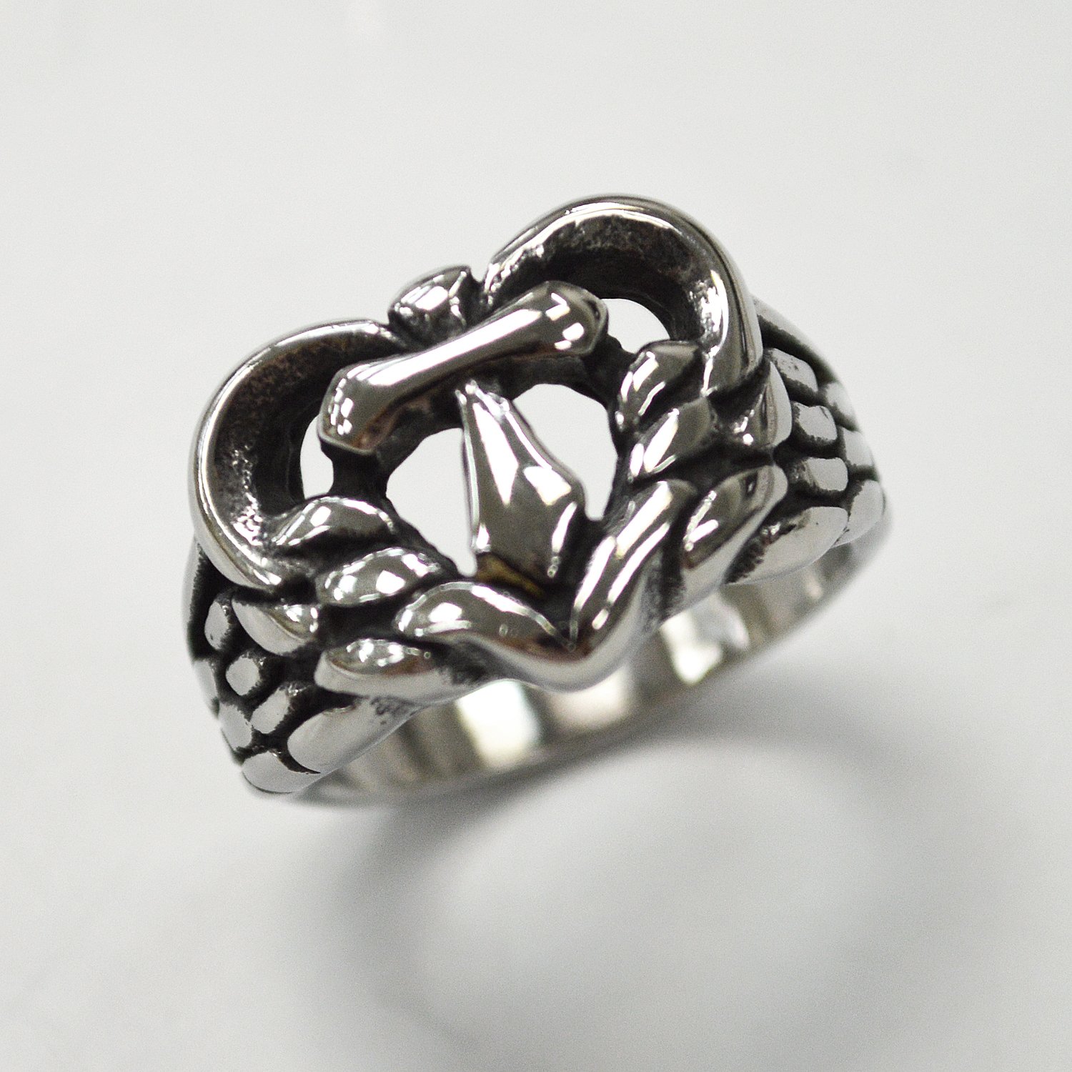 Heart Cross Stainless Steel Ring 81-1364