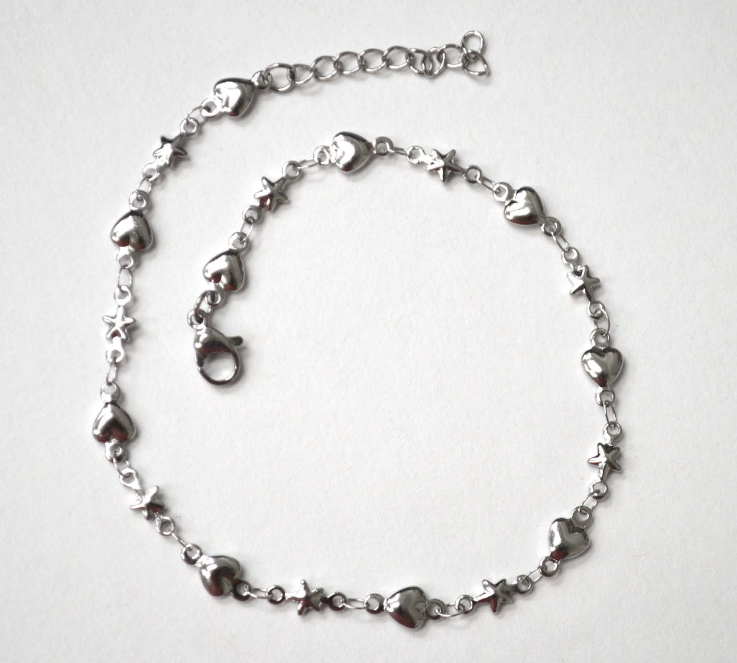 Heart Stars Stainless Steel Anklet 82-129S