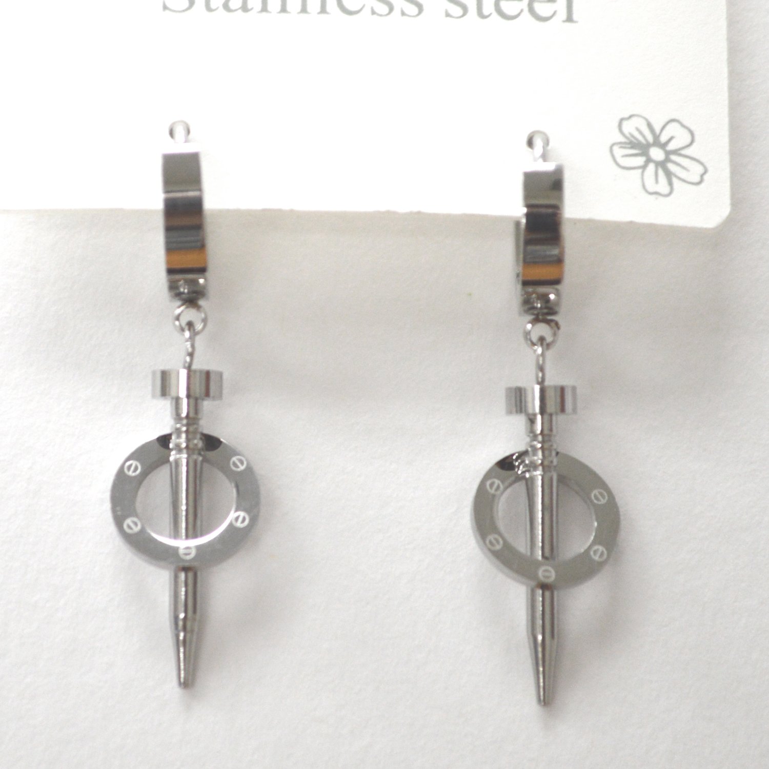 Designer Inspired Stainless Steel Earrings 83-923S