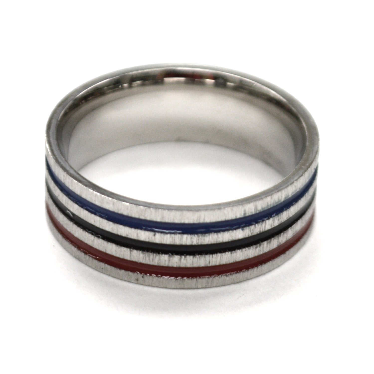Glitter Multi Color Line Stainless Steel Ring 81-1680