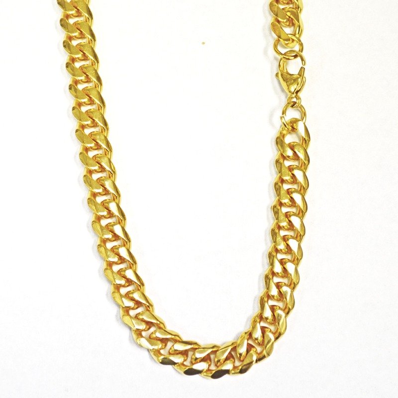 9m Gold IP Plate Cuban 85-239G-9