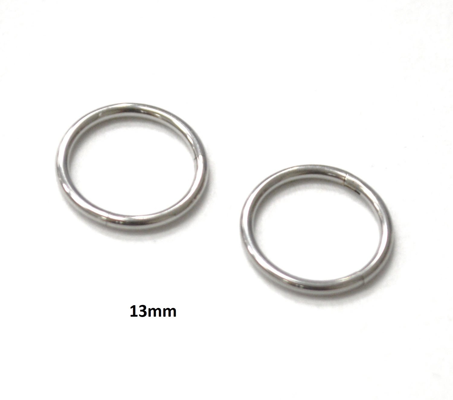 Hinged Stainless Steel Hoops Earrings 83-820S-13