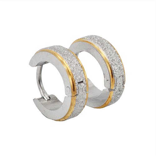 Glitters 2 Tone Gold IP Plated Huggies Earring 83-650-2T