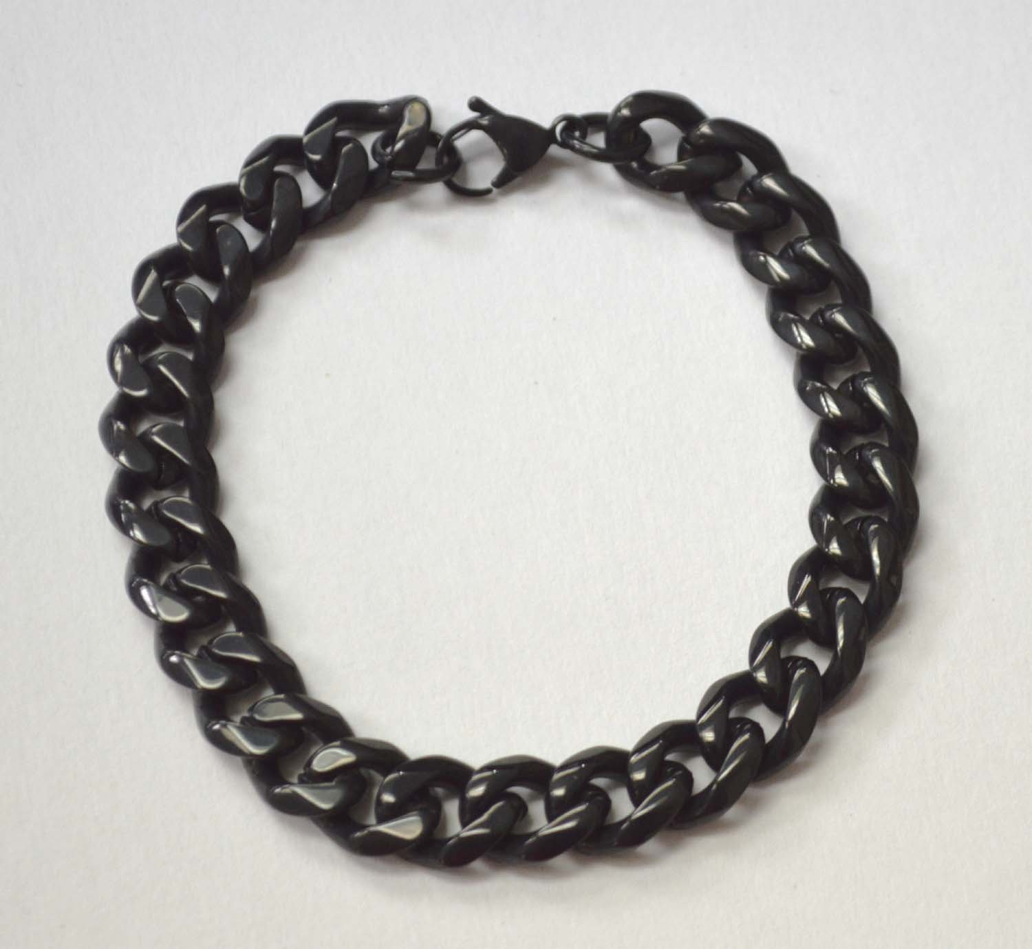 11mm Black Plated  Miami Cuban Bracelet 84-239B-Mia-11