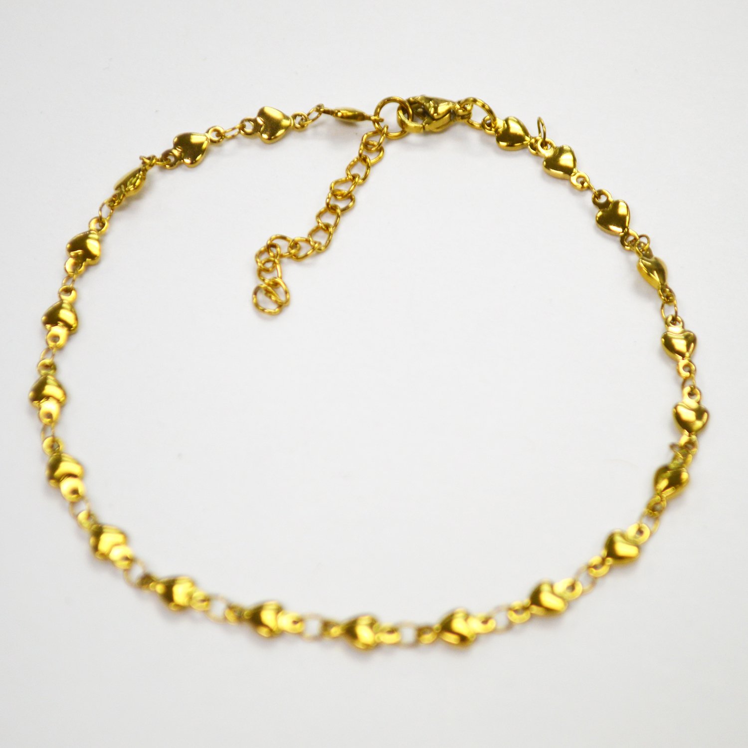 TINY CONNECT HEART Gold Plated Anklet  82-166G