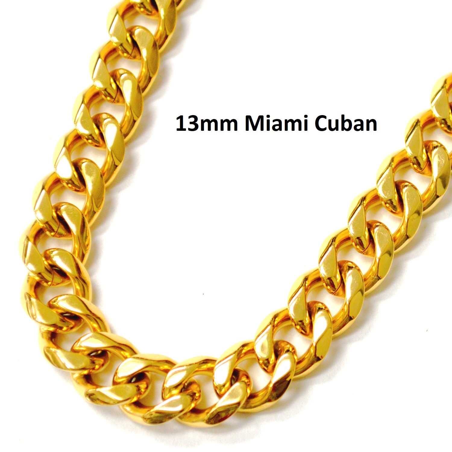 13mm Miami Cuban Gold Plated 85-239G-Mia-13