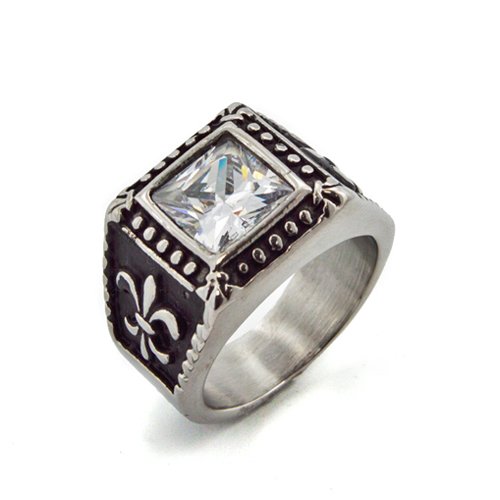 Clear Stone Fleur De Lis Ring (15mm) 81-608