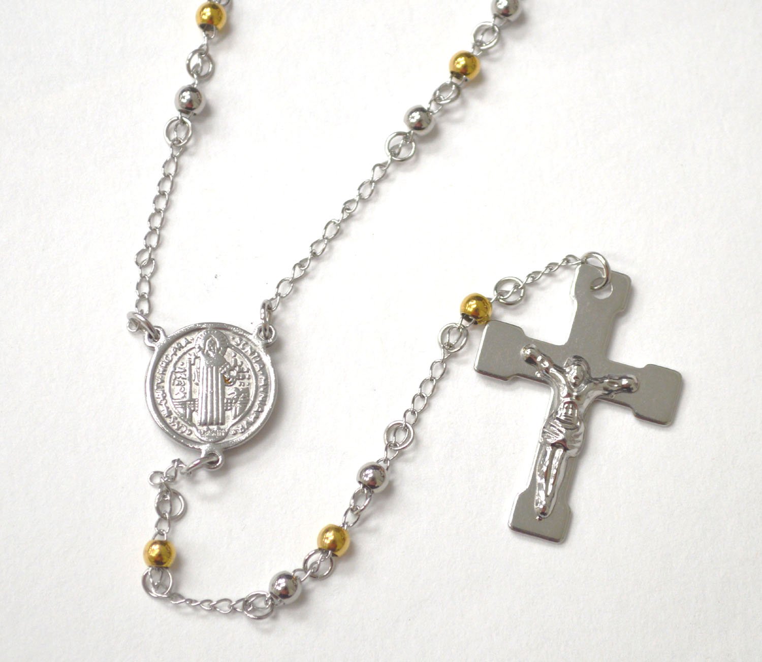 4mm 2 Tone Gold Plated Rosary 87-34-2T-4