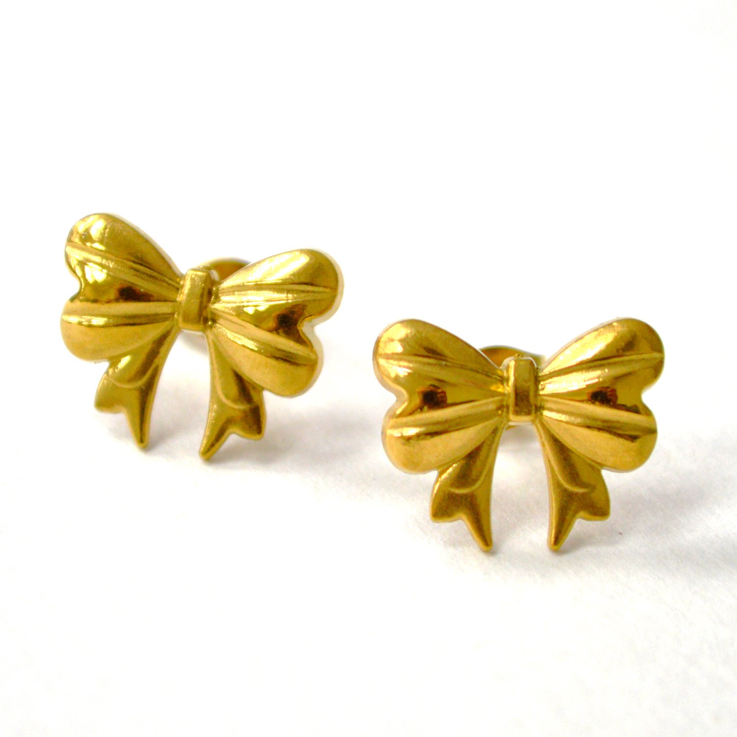 Bow Stud Gold IP Plated Earrings 83-963G