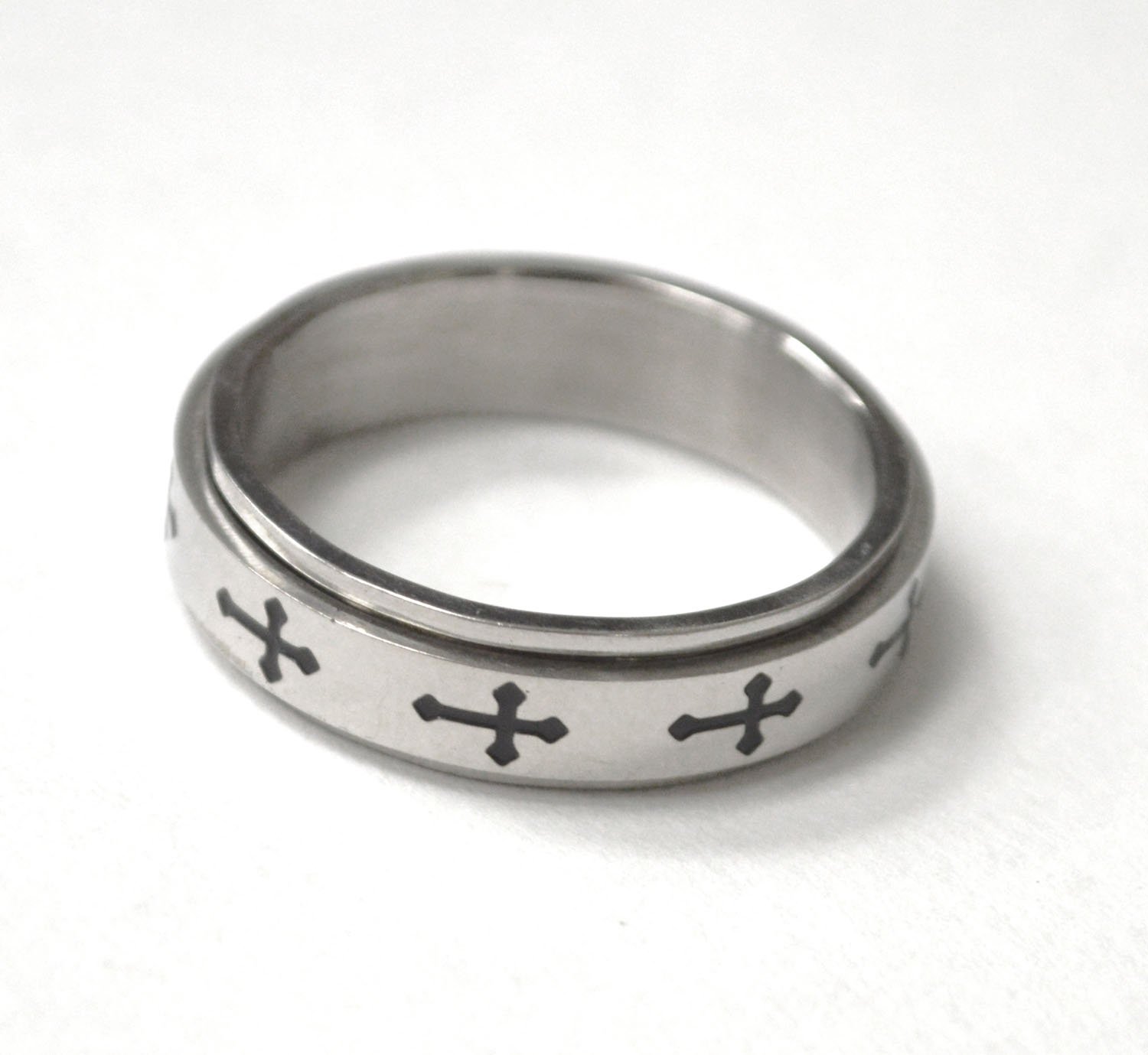 Cross Spinner Stainless Steel Ring 81-1630