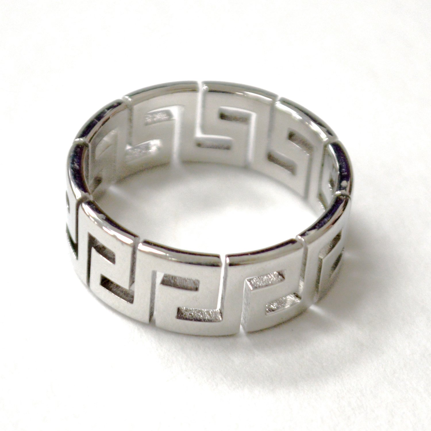 Greek Key Stainless Steel Ring 81-1713S