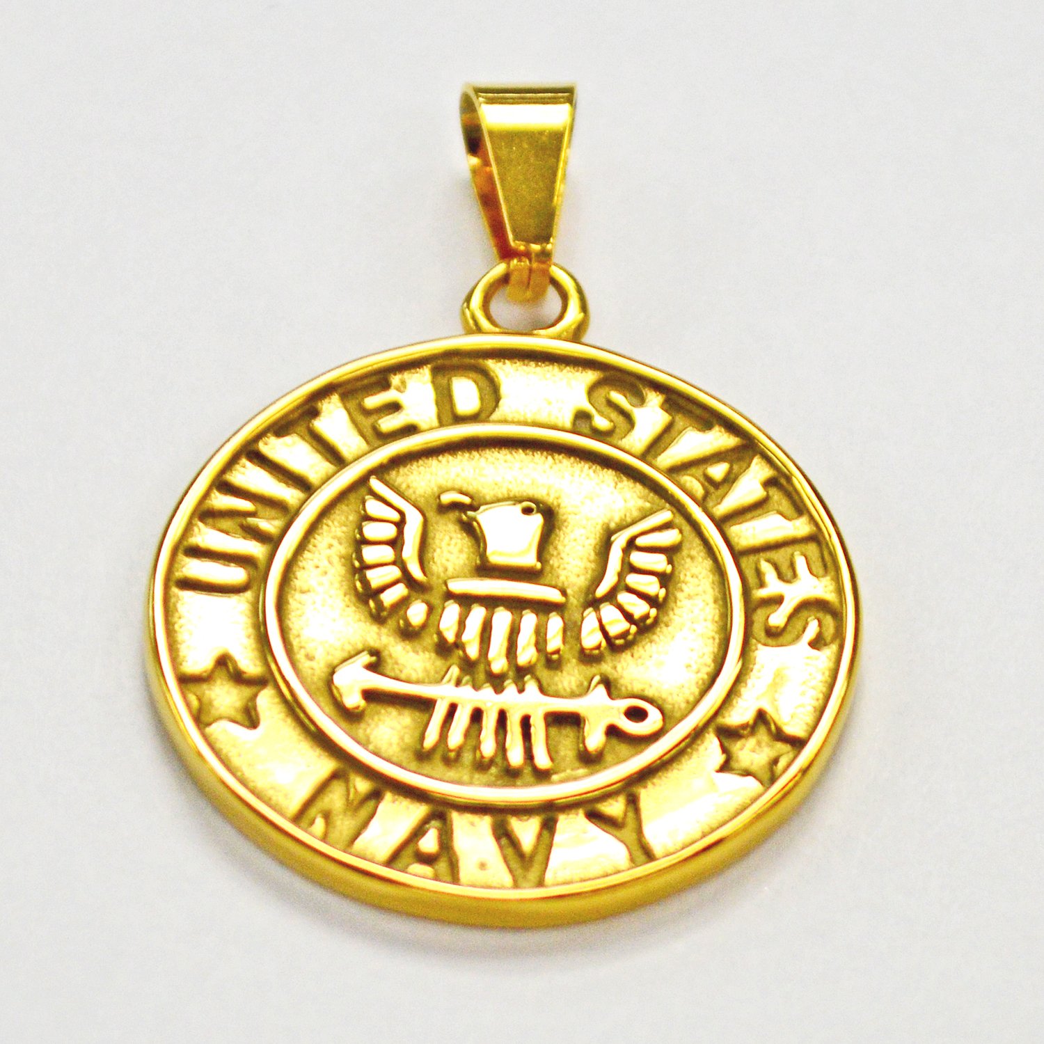 US Navy Medallion Pendant Gold IP Plate 86-871G
