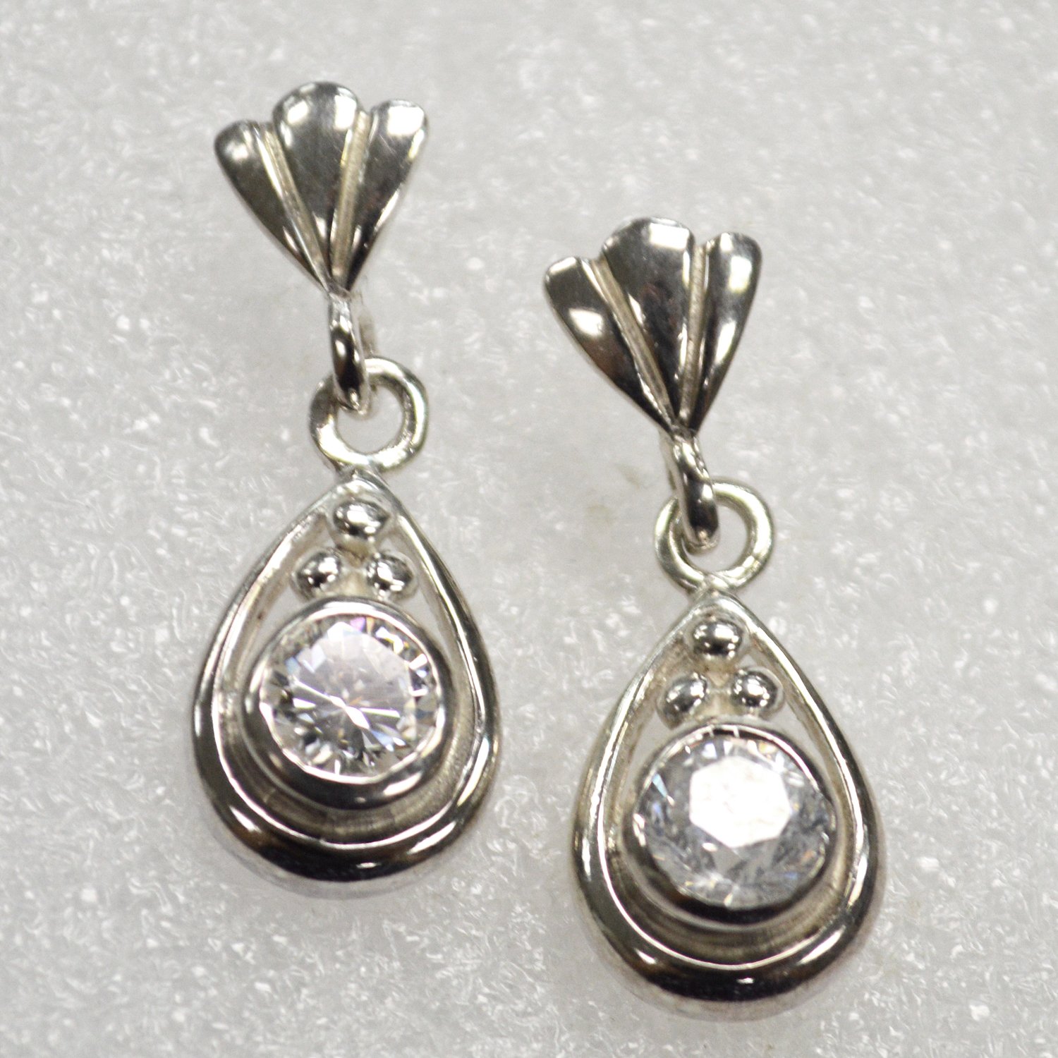 CZ Stone Sterling Silver Earrings 53-3024