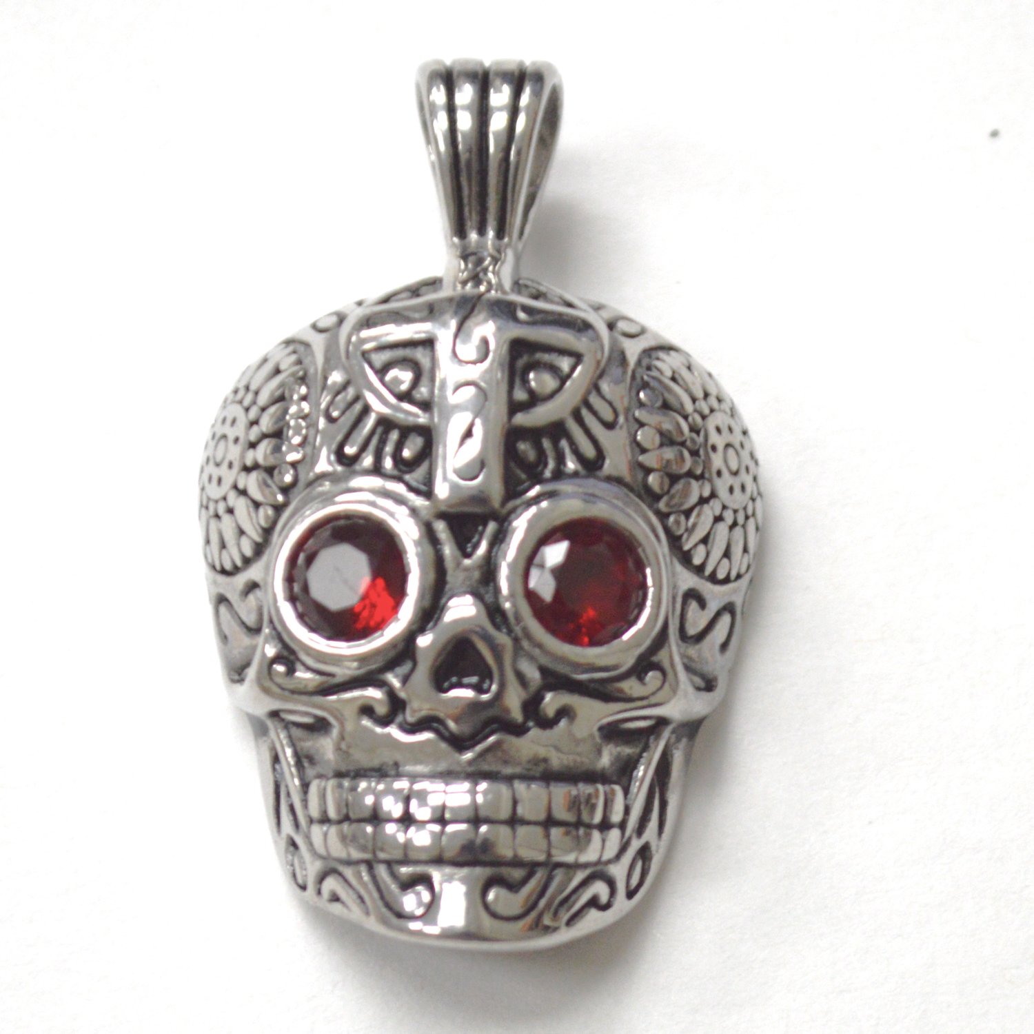 Skull with Red Eye Stainless Steel Pendant 86-2021S