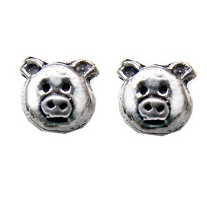 Pig Face Stud Earring Sterling Silver 53-5024