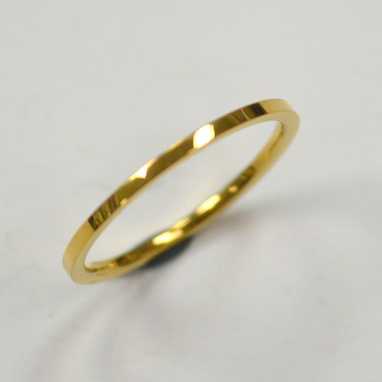 1mm Flat Plain Band Gold Plated RING 81-827-1